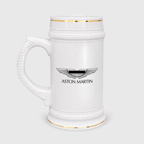 Кружка пивная с принтом Logo Aston Martin в Петрозаводске,  керамика (Материал выдерживает высокую температуру, стоит избегать резкого перепада температур) |  объем 630 мл | Тематика изображения на принте: aston martin | автобренды | автолюбителям | астин мартин | астон мартин | бренд | для автовладельцев | для автолюбителей | логотип