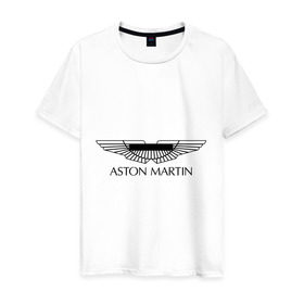 Мужская футболка хлопок с принтом Logo Aston Martin в Петрозаводске, 100% хлопок | прямой крой, круглый вырез горловины, длина до линии бедер, слегка спущенное плечо. | Тематика изображения на принте: aston martin | автобренды | автолюбителям | астин мартин | астон мартин | бренд | для автовладельцев | для автолюбителей | логотип