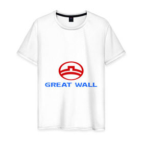 Мужская футболка хлопок с принтом Great Wall в Петрозаводске, 100% хлопок | прямой крой, круглый вырез горловины, длина до линии бедер, слегка спущенное плечо. | 