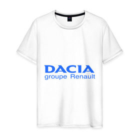 Мужская футболка хлопок с принтом Dacia в Петрозаводске, 100% хлопок | прямой крой, круглый вырез горловины, длина до линии бедер, слегка спущенное плечо. | dacia | автобренды | автолюбителям | бренд | дачия | для автовладельцев | для автолюбителей | логотип
