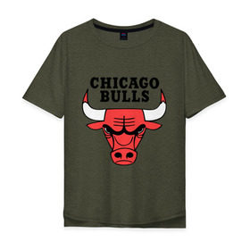 Мужская футболка хлопок Oversize с принтом Chicago bulls logo в Петрозаводске, 100% хлопок | свободный крой, круглый ворот, “спинка” длиннее передней части | chicago bulls | newtop | swag | swag style | toplanding | одежда сваг | сваг | сваг стиль | свег | свог | свэг | чикаго булз