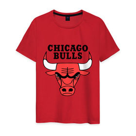 Мужская футболка хлопок с принтом Chicago bulls logo в Петрозаводске, 100% хлопок | прямой крой, круглый вырез горловины, длина до линии бедер, слегка спущенное плечо. | chicago bulls | newtop | swag | swag style | toplanding | одежда сваг | сваг | сваг стиль | свег | свог | свэг | чикаго булз