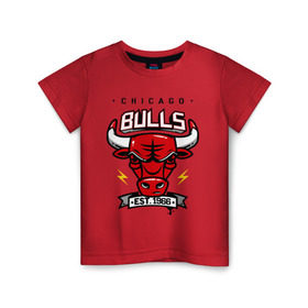 Детская футболка хлопок с принтом Chicago bulls swag в Петрозаводске, 100% хлопок | круглый вырез горловины, полуприлегающий силуэт, длина до линии бедер | булс | чикаго