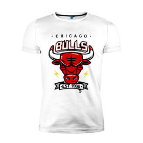 Мужская футболка премиум с принтом Chicago bulls swag в Петрозаводске, 92% хлопок, 8% лайкра | приталенный силуэт, круглый вырез ворота, длина до линии бедра, короткий рукав | булс | чикаго