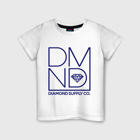 Детская футболка хлопок с принтом Diamond supply co в Петрозаводске, 100% хлопок | круглый вырез горловины, полуприлегающий силуэт, длина до линии бедер | 