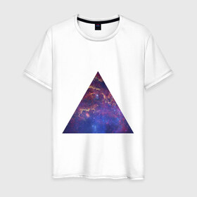 Мужская футболка хлопок с принтом Triangle в Петрозаводске, 100% хлопок | прямой крой, круглый вырез горловины, длина до линии бедер, слегка спущенное плечо. | интернет приколы | космическая тема | космос | пирамида | треугольник