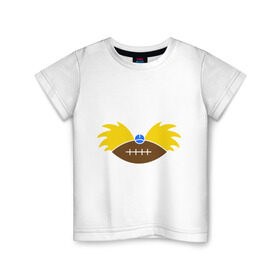 Детская футболка хлопок с принтом Hey, Arnold в Петрозаводске, 100% хлопок | круглый вырез горловины, полуприлегающий силуэт, длина до линии бедер | arnold | arnold hey | hey | арнольд
