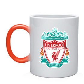 Кружка хамелеон с принтом Liverpool logo в Петрозаводске, керамика | меняет цвет при нагревании, емкость 330 мл | Тематика изображения на принте: ливерпуль