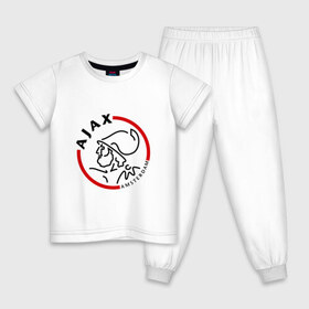 Детская пижама хлопок с принтом ФК Аякс в Петрозаводске, 100% хлопок |  брюки и футболка прямого кроя, без карманов, на брюках мягкая резинка на поясе и по низу штанин
 | ajax | аякс | болельщикам | для болельщиков | фк | футбол | футбольные клубы