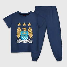 Детская пижама хлопок с принтом Манчестер Сити в Петрозаводске, 100% хлопок |  брюки и футболка прямого кроя, без карманов, на брюках мягкая резинка на поясе и по низу штанин
 | manchester city | болельщикам | для болельщиков | манчестер сити | фк | футбол | футбольные клубы