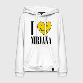 Мужская толстовка хлопок с принтом I love Nirvana в Петрозаводске, френч-терри, мягкий теплый начес внутри (100% хлопок) | карман-кенгуру, эластичные манжеты и нижняя кромка, капюшон с подкладом и шнурком | i love nirvana | nirvana | нирвана | я люблю нирвану