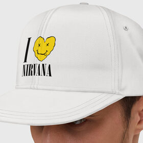 Кепка снепбек с прямым козырьком с принтом I love Nirvana в Петрозаводске, хлопок 100% |  | i love nirvana | nirvana | нирвана | я люблю нирвану