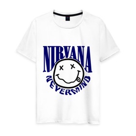 Мужская футболка хлопок с принтом Nevermind Nirvana в Петрозаводске, 100% хлопок | прямой крой, круглый вырез горловины, длина до линии бедер, слегка спущенное плечо. | kurt kobain | nirvana | курт кобейн | музыкальные группы | нирвана | рок группы