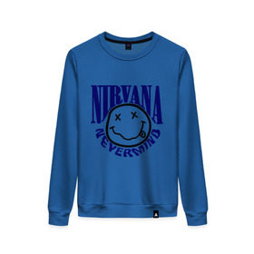 Женский свитшот хлопок с принтом Nevermind Nirvana в Петрозаводске, 100% хлопок | прямой крой, круглый вырез, на манжетах и по низу широкая трикотажная резинка  | kurt kobain | nirvana | курт кобейн | музыкальные группы | нирвана | рок группы