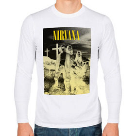 Мужской лонгслив хлопок с принтом Nirvana Poster в Петрозаводске, 100% хлопок |  | kurt kobain | nirvana | курт кобейн | музыкальные группы | нирвана | рок группы