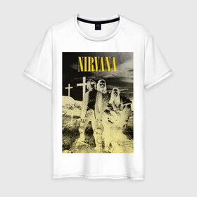 Мужская футболка хлопок с принтом Nirvana Poster в Петрозаводске, 100% хлопок | прямой крой, круглый вырез горловины, длина до линии бедер, слегка спущенное плечо. | kurt kobain | nirvana | курт кобейн | музыкальные группы | нирвана | рок группы