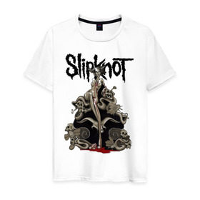 Мужская футболка хлопок с принтом Slipknot illustration skulls в Петрозаводске, 100% хлопок | прямой крой, круглый вырез горловины, длина до линии бедер, слегка спущенное плечо. | metall | punk | rock | slipknot | метал | металл | нью метал | панк | панк рок | рок | слипкнот