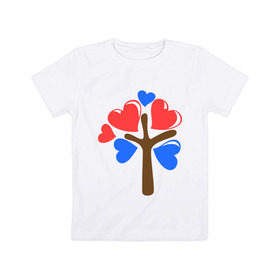 Детская футболка хлопок с принтом Семемйное дерево. Ребёнок в Петрозаводске, 100% хлопок | круглый вырез горловины, полуприлегающий силуэт, длина до линии бедер | 