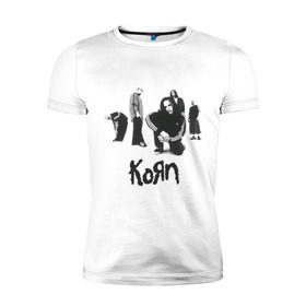 Мужская футболка премиум с принтом Korn 5 в Петрозаводске, 92% хлопок, 8% лайкра | приталенный силуэт, круглый вырез ворота, длина до линии бедра, короткий рукав | corn | корн | метал | металика | панк рок | рок