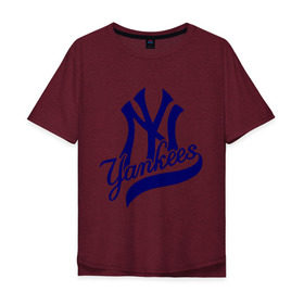 Мужская футболка хлопок Oversize с принтом NY - Yankees в Петрозаводске, 100% хлопок | свободный крой, круглый ворот, “спинка” длиннее передней части | new york yankees | swag | нью йорк янкис | сваг | свэг
