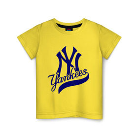 Детская футболка хлопок с принтом NY - Yankees в Петрозаводске, 100% хлопок | круглый вырез горловины, полуприлегающий силуэт, длина до линии бедер | new york yankees | swag | нью йорк янкис | сваг | свэг