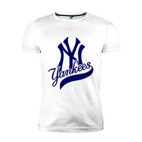 Мужская футболка премиум с принтом NY - Yankees в Петрозаводске, 92% хлопок, 8% лайкра | приталенный силуэт, круглый вырез ворота, длина до линии бедра, короткий рукав | new york yankees | swag | нью йорк янкис | сваг | свэг