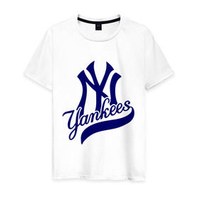 Мужская футболка хлопок с принтом NY - Yankees в Петрозаводске, 100% хлопок | прямой крой, круглый вырез горловины, длина до линии бедер, слегка спущенное плечо. | Тематика изображения на принте: new york yankees | swag | нью йорк янкис | сваг | свэг