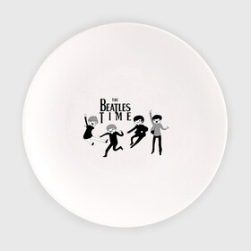 Тарелка с принтом The Beatles time в Петрозаводске, фарфор | диаметр - 210 мм
диаметр для нанесения принта - 120 мм | beatles | битлз | битлс | время битлов