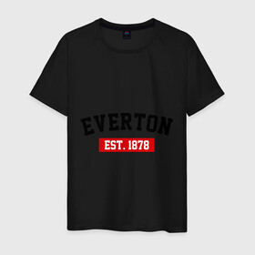Мужская футболка хлопок с принтом FC Everton Est. 1878 в Петрозаводске, 100% хлопок | прямой крой, круглый вырез горловины, длина до линии бедер, слегка спущенное плечо. | everton | fc everton | фк эвертон | эвертон