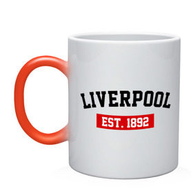 Кружка хамелеон с принтом FC Liverpool Est. 1892 в Петрозаводске, керамика | меняет цвет при нагревании, емкость 330 мл | ливерпуль