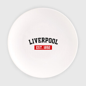 Тарелка с принтом FC Liverpool Est. 1892 в Петрозаводске, фарфор | диаметр - 210 мм
диаметр для нанесения принта - 120 мм | Тематика изображения на принте: ливерпуль