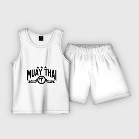 Детская пижама с шортами хлопок с принтом Muay thai boxing (Тайский бокс) в Петрозаводске,  |  | муай тай