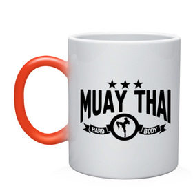 Кружка хамелеон с принтом Muay thai boxing (Тайский бокс) в Петрозаводске, керамика | меняет цвет при нагревании, емкость 330 мл | муай тай