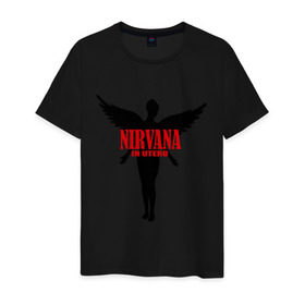 Мужская футболка хлопок с принтом Nirvana. в Петрозаводске, 100% хлопок | прямой крой, круглый вырез горловины, длина до линии бедер, слегка спущенное плечо. | nirvana | музыкальные группы | нирвана | рок группы