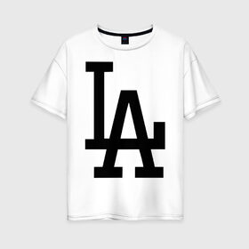 Женская футболка хлопок Oversize с принтом Los Angeles в Петрозаводске, 100% хлопок | свободный крой, круглый ворот, спущенный рукав, длина до линии бедер
 | la | swag | лос аннджелес | сваг | свег | свэг