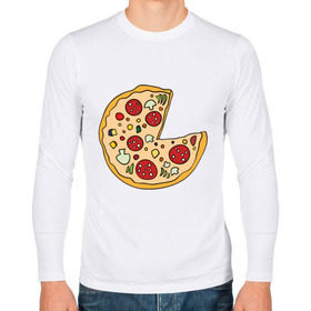 Мужской лонгслив хлопок с принтом Пицца парная в Петрозаводске, 100% хлопок |  | pizza | влюбленным | для влюбленных | для двоих | для пар | парные | пицца