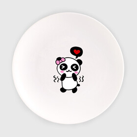 Тарелка с принтом Panda girl в Петрозаводске, фарфор | диаметр - 210 мм
диаметр для нанесения принта - 120 мм | панда