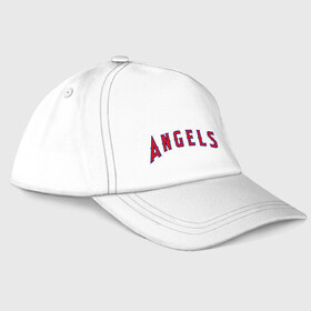Бейсболка с принтом Angels of Anaheim лого в Петрозаводске, 100% хлопок | классический козырек, металлическая застежка-регулятор размера | 
