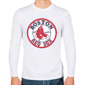 Мужской лонгслив хлопок с принтом Boston Red Sox в Петрозаводске, 100% хлопок |  | baseball | boston red sox | бейсбол | бостон | красные носки | ред сокс | спорт