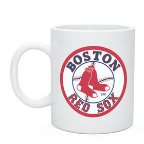 Кружка с принтом Boston Red Sox в Петрозаводске, керамика | объем — 330 мл, диаметр — 80 мм. Принт наносится на бока кружки, можно сделать два разных изображения | baseball | boston red sox | бейсбол | бостон | красные носки | ред сокс | спорт
