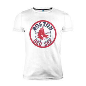 Мужская футболка премиум с принтом Boston Red Sox в Петрозаводске, 92% хлопок, 8% лайкра | приталенный силуэт, круглый вырез ворота, длина до линии бедра, короткий рукав | baseball | boston red sox | бейсбол | бостон | красные носки | ред сокс | спорт