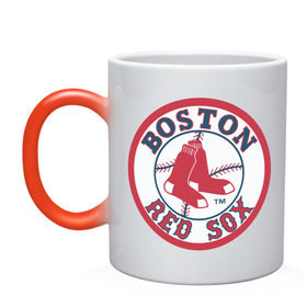 Кружка хамелеон с принтом Boston Red Sox в Петрозаводске, керамика | меняет цвет при нагревании, емкость 330 мл | Тематика изображения на принте: baseball | boston red sox | бейсбол | бостон | красные носки | ред сокс | спорт