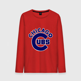 Мужской лонгслив хлопок с принтом Chicago Cubs logotype в Петрозаводске, 100% хлопок |  | baseball | chicago cubs bear | бейсбол | спорт | чикаго