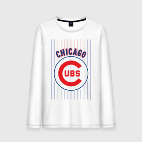 Мужской лонгслив хлопок с принтом Chicago Cubs лого в Петрозаводске, 100% хлопок |  | baseball | chicago cubs bear | бейсбол | спорт | чикаго