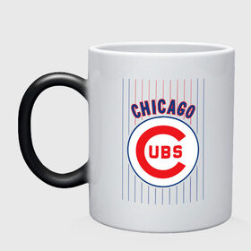 Кружка хамелеон с принтом Chicago Cubs лого в Петрозаводске, керамика | меняет цвет при нагревании, емкость 330 мл | Тематика изображения на принте: baseball | chicago cubs bear | бейсбол | спорт | чикаго