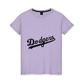 Женская футболка хлопок с принтом Dodgers в Петрозаводске, 100% хлопок | прямой крой, круглый вырез горловины, длина до линии бедер, слегка спущенное плечо | baseball | dodgers | los angeles dodgers | бейсбол | доджерс | лос анджелес доджерс | спорт