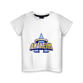 Детская футболка хлопок с принтом Los Angeles Angels of Anaheim в Петрозаводске, 100% хлопок | круглый вырез горловины, полуприлегающий силуэт, длина до линии бедер | baseball | los angeles angels of anaheim | бейсбол | спорт