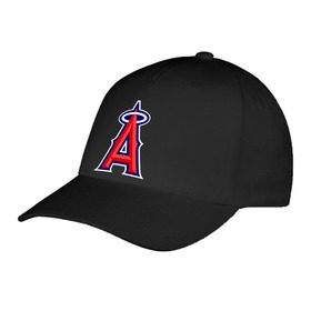 Бейсболка с принтом Los Angeles Angels of Anaheim logo в Петрозаводске, 100% хлопок | классический козырек, металлическая застежка-регулятор размера | Тематика изображения на принте: baseball | los angeles angels of anaheim | бейсбол | спорт