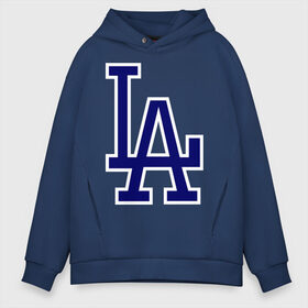 Мужское худи Oversize хлопок с принтом Los Angeles Dodgers logo в Петрозаводске, френч-терри — 70% хлопок, 30% полиэстер. Мягкий теплый начес внутри —100% хлопок | боковые карманы, эластичные манжеты и нижняя кромка, капюшон на магнитной кнопке | baseball | la | los angeles dodgers | бейсбол | лос анджелес доджерс | спорт