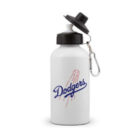Бутылка спортивная с принтом Los Angeles Dodgers logotype в Петрозаводске, металл | емкость — 500 мл, в комплекте две пластиковые крышки и карабин для крепления | Тематика изображения на принте: baseball | los angeles dodgers | бейсбол | лос анджелес доджерс | спорт